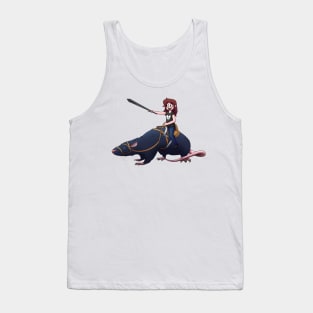 Girl with a graphics pen on a rat Tank Top